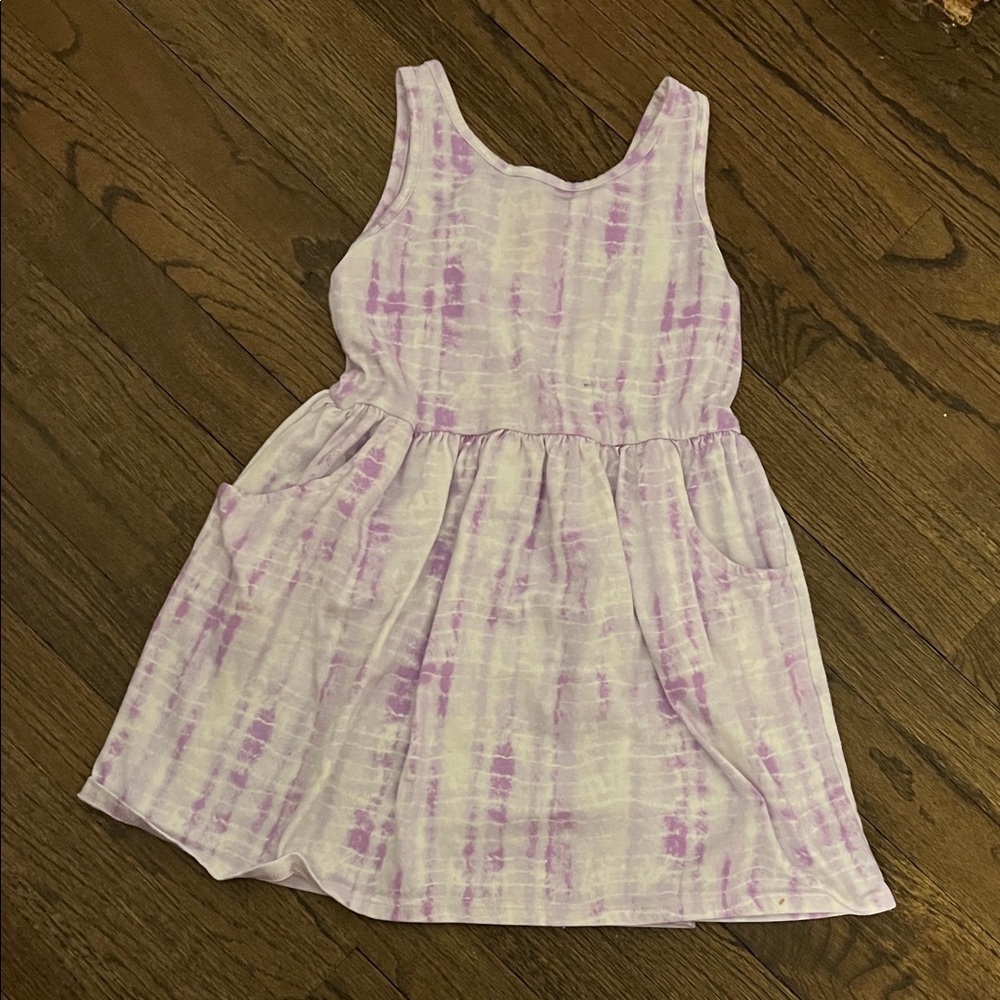 Cat & Jack Lavender and White Casual Dress